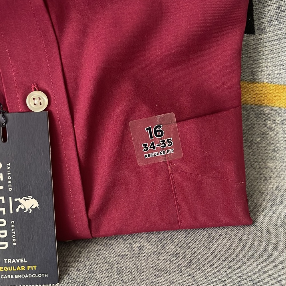 Stafford Regular Fit Dress Shirt | Size 16 - Picture 9 of 9